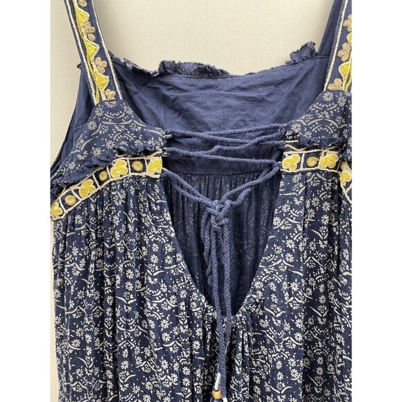 FREE PEOPLE Indigo Tank Mini Dress Blue Boarderline Tunic Size Medium - Picture 16 of 16